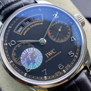 IWC Portuguese Real PR Real Annual Calendar IW503502  ZF Factory 1:1 Best Edition Black Dial on Black Leather Strap A52850 - Best Replica Watches Store For Sale!