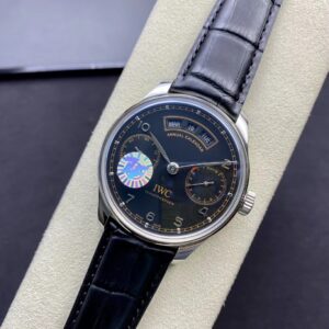 IWC Portuguese Real PR Real Annual Calendar IW503502  ZF Factory 1:1 Best Edition Black Dial on Black Leather Strap A52850 - Best Replica Watches Store For Sale!