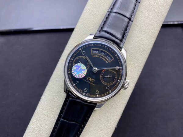 IWC Portuguese Real PR Real Annual Calendar IW503502  ZF Factory 1:1 Best Edition Black Dial on Black Leather Strap A52850 - Best Replica Watches Store For Sale!