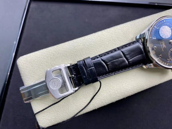 IWC Portuguese Real PR Real Annual Calendar IW503502  ZF Factory 1:1 Best Edition Black Dial on Black Leather Strap A52850 - Best Replica Watches Store For Sale!