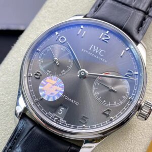 IWC Portuguese Real PR IW500106  ZF Factory 1:1 Best Edition Gray Dial on Black Leather Strap A52010 V5 - Best Replica Watches Store For Sale!