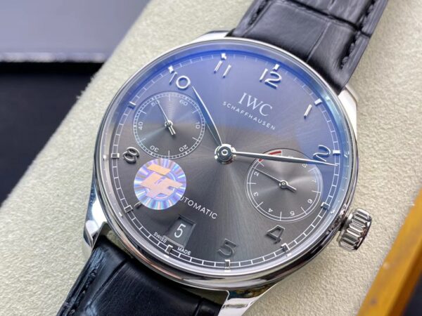 IWC Portuguese Real PR IW500106  ZF Factory 1:1 Best Edition Gray Dial on Black Leather Strap A52010 V5 - Best Replica Watches Store For Sale!