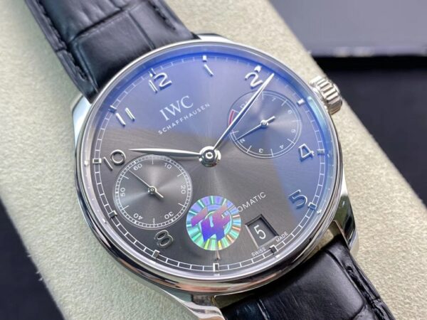IWC Portuguese Real PR IW500106  ZF Factory 1:1 Best Edition Gray Dial on Black Leather Strap A52010 V5 - Best Replica Watches Store For Sale!