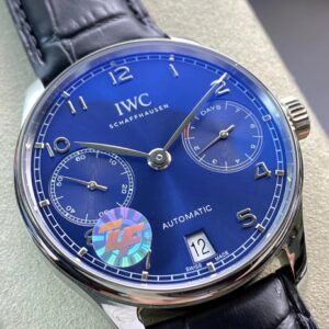 IWC Portuguese Real PR IW500710  ZF Factory 1:1 Best Edition Blue Dial on Black Leather Strap A52010 V5 - Best Replica Watches Store For Sale!