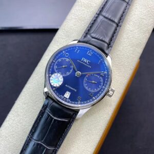 IWC Portuguese Real PR IW500710  ZF Factory 1:1 Best Edition Blue Dial on Black Leather Strap A52010 V5 - Best Replica Watches Store For Sale!