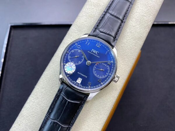 IWC Portuguese Real PR IW500710  ZF Factory 1:1 Best Edition Blue Dial on Black Leather Strap A52010 V5 - Best Replica Watches Store For Sale!