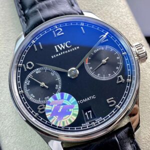 IWC Portuguese Real PR IW500107  ZF Factory 1:1 Best Edition Black Dial on Black Leather Strap A52010 V5 - Best Replica Watches Store For Sale!