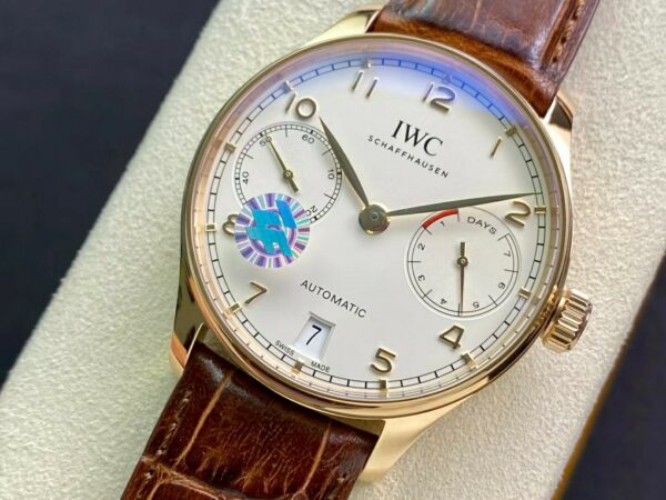 IWC Portuguese Real PR RG IW500113  ZF Factory 1:1 Best Edition White Dial on Brown Leather Strap A52010 V5 - Best Replica Watches Store For Sale!