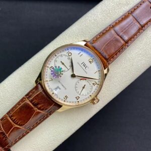 IWC Portuguese Real PR RG IW500113  ZF Factory 1:1 Best Edition White Dial on Brown Leather Strap A52010 V5 - Best Replica Watches Store For Sale!