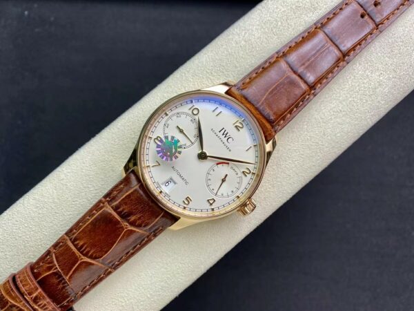 IWC Portuguese Real PR RG IW500113  ZF Factory 1:1 Best Edition White Dial on Brown Leather Strap A52010 V5 - Best Replica Watches Store For Sale!