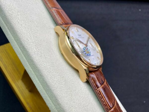 IWC Portuguese Real PR RG IW500113  ZF Factory 1:1 Best Edition White Dial on Brown Leather Strap A52010 V5 - Best Replica Watches Store For Sale!