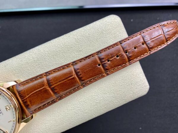 IWC Portuguese Real PR RG IW500113  ZF Factory 1:1 Best Edition White Dial on Brown Leather Strap A52010 V5 - Best Replica Watches Store For Sale!