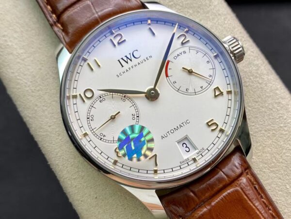 IWC Portuguese Real PR IW500704  ZF Factory 1:1 Best Edition White Dial on Brown Leather Strap A52010 V5 - Best Replica Watches Store For Sale!