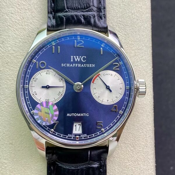 IWC Portuguese Real PR Laureus Edition IW500112  ZF Factory 1:1 Best Edition Blue Dial on Black Leather Strap A52010 V5 - Best Replica Watches Store For Sale!