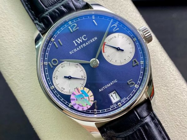 IWC Portuguese Real PR Laureus Edition IW500112  ZF Factory 1:1 Best Edition Blue Dial on Black Leather Strap A52010 V5 - Best Replica Watches Store For Sale!