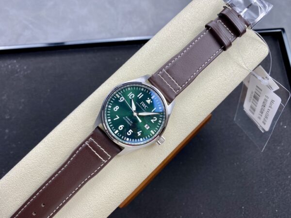 IWC Mark Mark XX IW328205 SS M+ Factory 1:1 Best Edition Green Dial on Brown Leather Strap A35111 - Best Replica Watches Store For Sale!