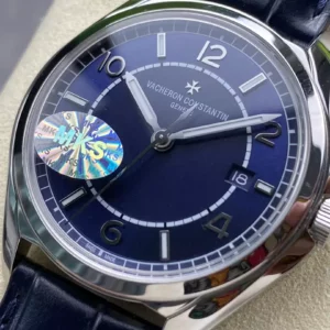 Vacheron Constantin Fiftysix SS 40mm MKS Factory 1:1 Best Edition Blue Dial on Blue Leather Strap - Best Replica Watches Store For Sale!