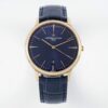 VC Patrimony Date 85180/000R-9166 RG  PPF Factory 1:1 Best Edition Blue Dial on Blue Leather Strap MIYOTA 9015 - Best Replica Watches Store For Sale!