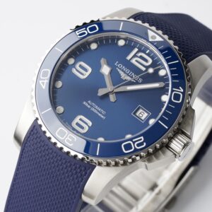 Longines Conquest L3.781.4.96.9 Blue Ceramic Bezel SS  ZF Factory 1:1 Best Edition Blue Dial on Blue Rubber Strap A2824 - Best Replica Watches Store For Sale!