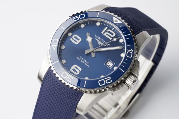 Longines Conquest L3.781.4.96.9 Blue Ceramic Bezel SS  ZF Factory 1:1 Best Edition Blue Dial on Blue Rubber Strap A2824 - Best Replica Watches Store For Sale!