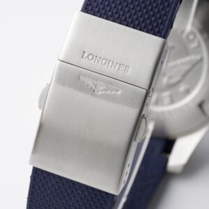 Longines Conquest L3.781.4.96.9 Blue Ceramic Bezel SS  ZF Factory 1:1 Best Edition Blue Dial on Blue Rubber Strap A2824 - Best Replica Watches Store For Sale!