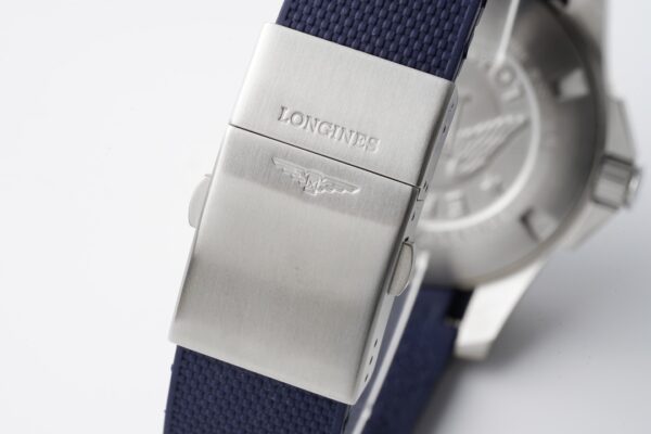 Longines Conquest L3.781.4.96.9 Blue Ceramic Bezel SS  ZF Factory 1:1 Best Edition Blue Dial on Blue Rubber Strap A2824 - Best Replica Watches Store For Sale!