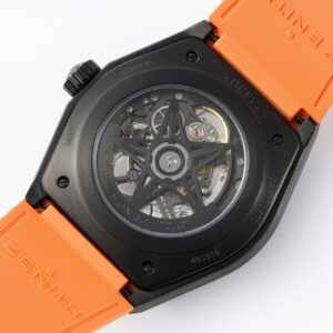 ZENITH Defy Classic  PVD LF Factory 1:1 Best Edition Skeleton Orange Dial on Orange Rubber Strap A2892 V2 - Best Replica Watches Store For Sale!