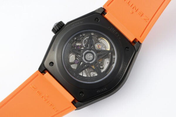 ZENITH Defy Classic  PVD LF Factory 1:1 Best Edition Skeleton Orange Dial on Orange Rubber Strap A2892 V2 - Best Replica Watches Store For Sale!