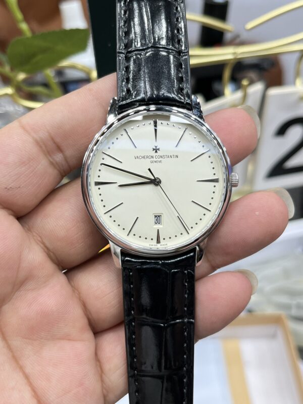VC Patrimony 81180/000P-9332 SS Mks Factory 1:1 Best Edition White Dial on Black Leather MIYOTA 9039 - Best Replica Watches Store For Sale!