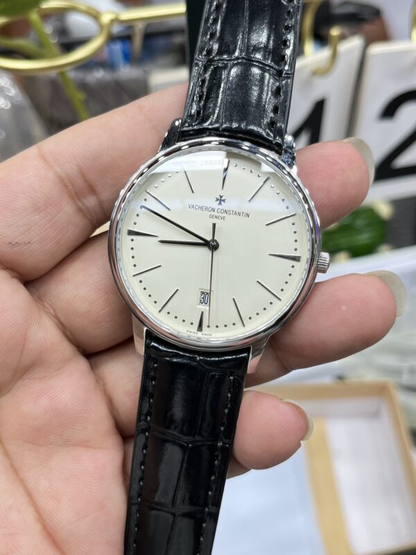 VC Patrimony 81180/000P-9332 SS Mks Factory 1:1 Best Edition White Dial on Black Leather MIYOTA 9039 - Best Replica Watches Store For Sale!