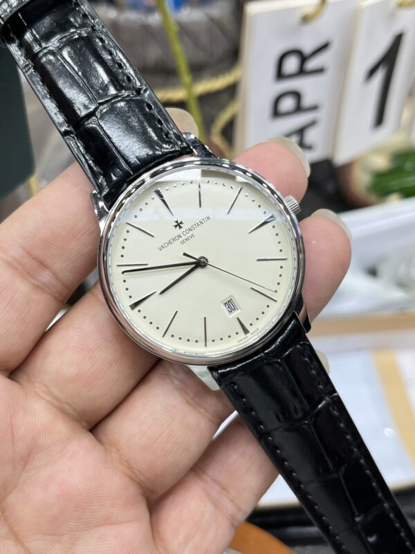 VC Patrimony 81180/000P-9332 SS Mks Factory 1:1 Best Edition White Dial on Black Leather MIYOTA 9039 - Best Replica Watches Store For Sale!