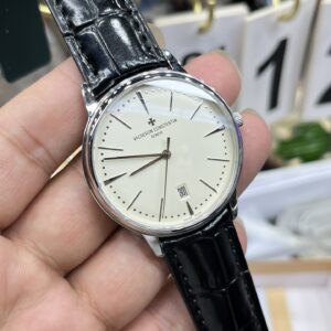 VC Patrimony 81180/000P-9332 SS Mks Factory 1:1 Best Edition White Dial on Black Leather MIYOTA 9039 - Best Replica Watches Store For Sale!