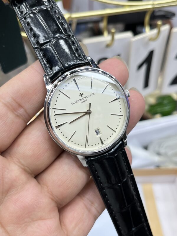 VC Patrimony 81180/000P-9332 SS Mks Factory 1:1 Best Edition White Dial on Black Leather MIYOTA 9039 - Best Replica Watches Store For Sale!