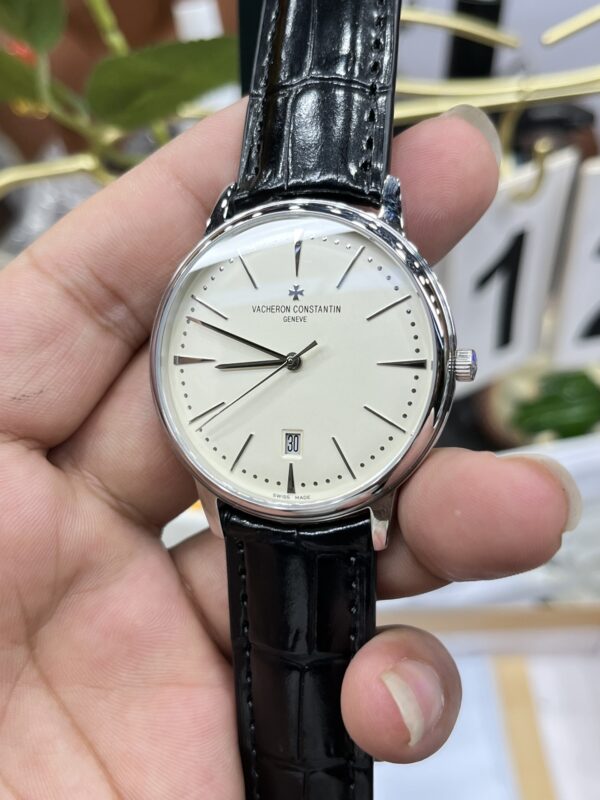 VC Patrimony 81180/000P-9332 SS Mks Factory 1:1 Best Edition White Dial on Black Leather MIYOTA 9039 - Best Replica Watches Store For Sale!