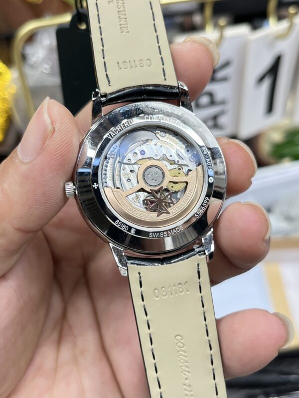 VC Patrimony 81180/000P-9332 SS Mks Factory 1:1 Best Edition White Dial on Black Leather MIYOTA 9039 - Best Replica Watches Store For Sale!