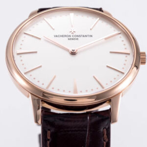 VC Patrimony 81180/000R-9159 RG Mks Factory 1:1 Best Edition White Dial on Brown Leather MIYOTA 9039 - Best Replica Watches Store For Sale!
