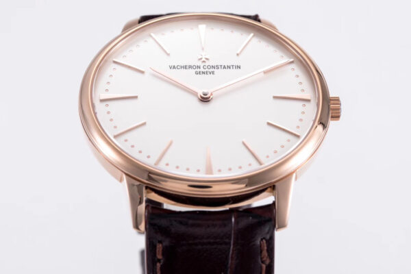 VC Patrimony 81180/000R-9159 RG Mks Factory 1:1 Best Edition White Dial on Brown Leather MIYOTA 9039 - Best Replica Watches Store For Sale!