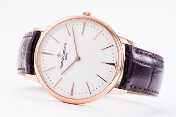 VC Patrimony 81180/000R-9159 RG Mks Factory 1:1 Best Edition White Dial on Brown Leather MIYOTA 9039 - Best Replica Watches Store For Sale!