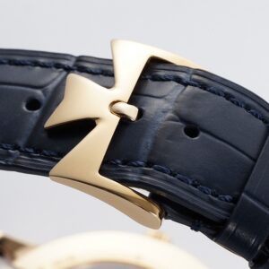 VC Patrimony Date 85180/000R-9166 RG  PPF Factory 1:1 Best Edition Blue Dial on Blue Leather Strap MIYOTA 9015 - Best Replica Watches Store For Sale!