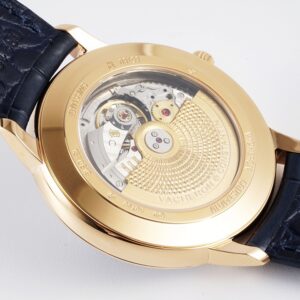 VC Patrimony Date 85180/000R-9166 RG  PPF Factory 1:1 Best Edition Blue Dial on Blue Leather Strap MIYOTA 9015 - Best Replica Watches Store For Sale!