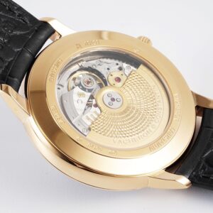 VC Patrimony Date 85180/000R-9232 RG  PPF Factory 1:1 Best Edition Black Dial on Black Leather Strap MIYOTA 9015 - Best Replica Watches Store For Sale!