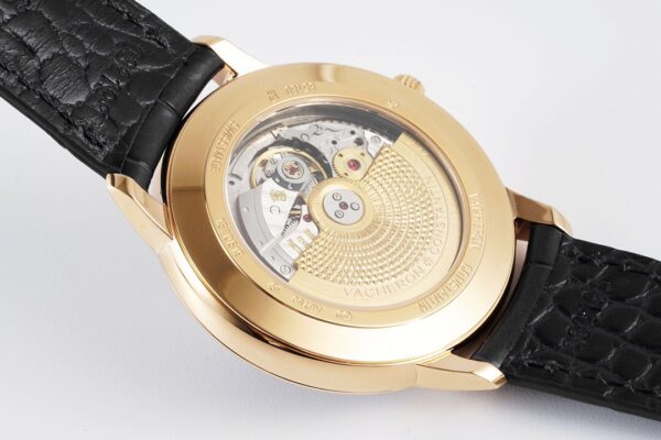 VC Patrimony Date 85180/000R-9232 RG  PPF Factory 1:1 Best Edition Black Dial on Black Leather Strap MIYOTA 9015 - Best Replica Watches Store For Sale!