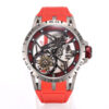 RD Excalibur RDDBEX0479 BBR Factory 1:1 Best Edition Skeleton Black Dial on Red Rubber Strap A2136 Tourbillon V4 - Best Replica Watches Store For Sale!