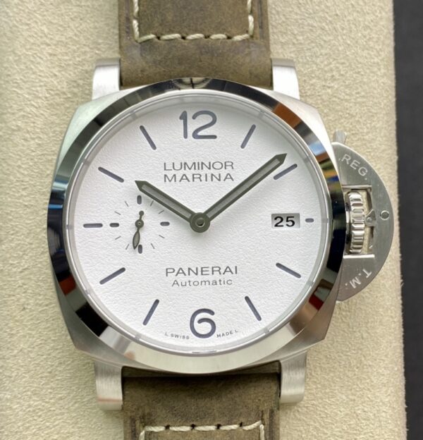 Panerai PAM1394 Luminor Marina 42mm VS Factory1:1 Best Edition White Dial on Brown Asso Strap P.9010 - Best Replica Watches Store For Sale!
