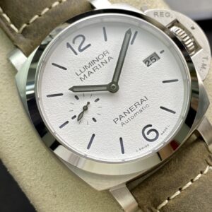 Panerai PAM1394 Luminor Marina 42mm VS Factory1:1 Best Edition White Dial on Brown Asso Strap P.9010 - Best Replica Watches Store For Sale!