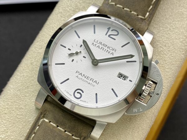 Panerai PAM1394 Luminor Marina 42mm VS Factory1:1 Best Edition White Dial on Brown Asso Strap P.9010 - Best Replica Watches Store For Sale!