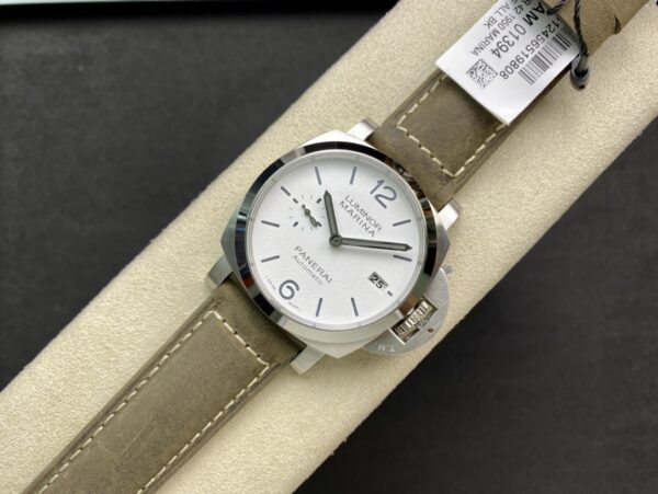 Panerai PAM1394 Luminor Marina 42mm VS Factory1:1 Best Edition White Dial on Brown Asso Strap P.9010 - Best Replica Watches Store For Sale!