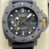Panerai Submersible PAM01324 44mm VS Factory 1:1 Best Edition Carbon Dial on Rubber Strap P.9011 Clone - Best Replica Watches Store For Sale!