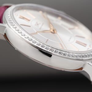 IWC Portofino Automatic 37mm IW458112 SS V7 Factory 1:1 Best Edition White Dial Diamonds Bezel on Pink Leather Strap A2892 - Best Replica Watches Store For Sale!