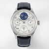 IWC Portugieser Perpetual Calendar IW503406 SS  APS Factory 1:1 Best Edition White Dial on Black Leather Strap A52610 Clone - Best Replica Watches Store For Sale!